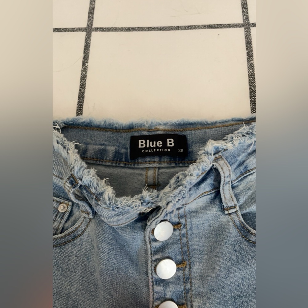 Blue B Rhinestone High Rise Cropped Flare Jean - Picture 6 of 7